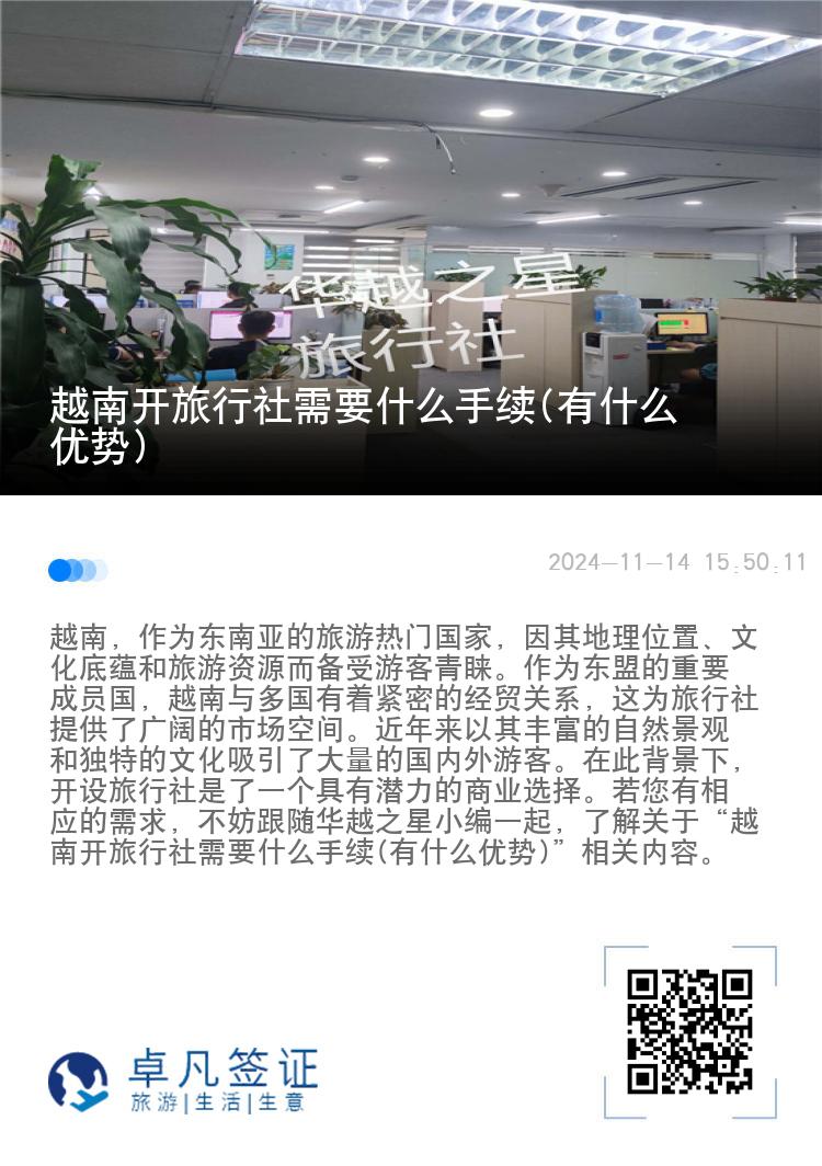 越南开旅行社需要什么手续(有什么优势)